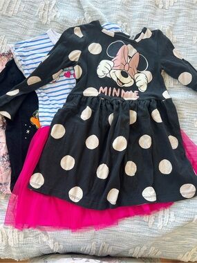 Disney Minnie Mouse Black Polka Dot Dress lot